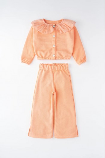 Julia Kız Bebek Yakası Simli Tüllü Fisto Pamuklu İkili Takım