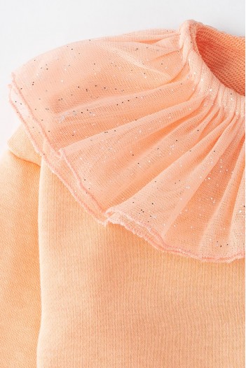 Julia Kız Bebek Yakası Simli Tüllü Fisto Pamuklu İkili Takım